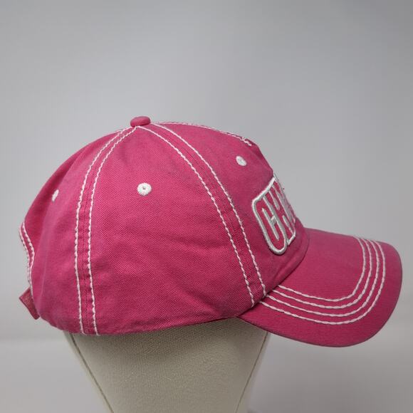 Chicago Strapback Baseball Cap Pink One Size Adjustable Embroidered Cotton - Picture 5 of 9